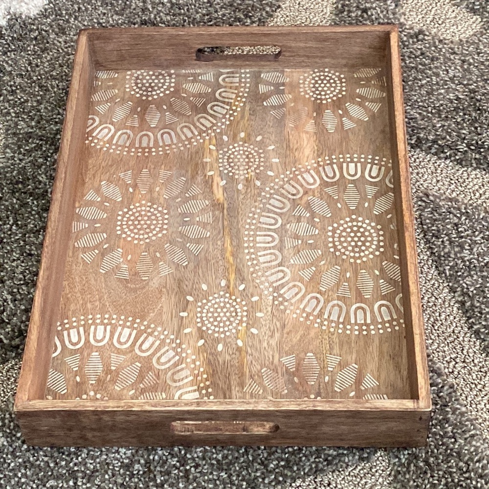 NWT Food Network Medallion Wood Serving Tray Kohl's 224123